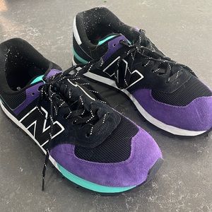 Men's New Balance Sz 11 Style 574 rugged black prism purple